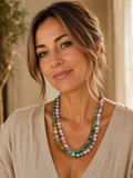 Collana Doppio Filo Agata Persiana e Crisoprasio | Handmade Italia
