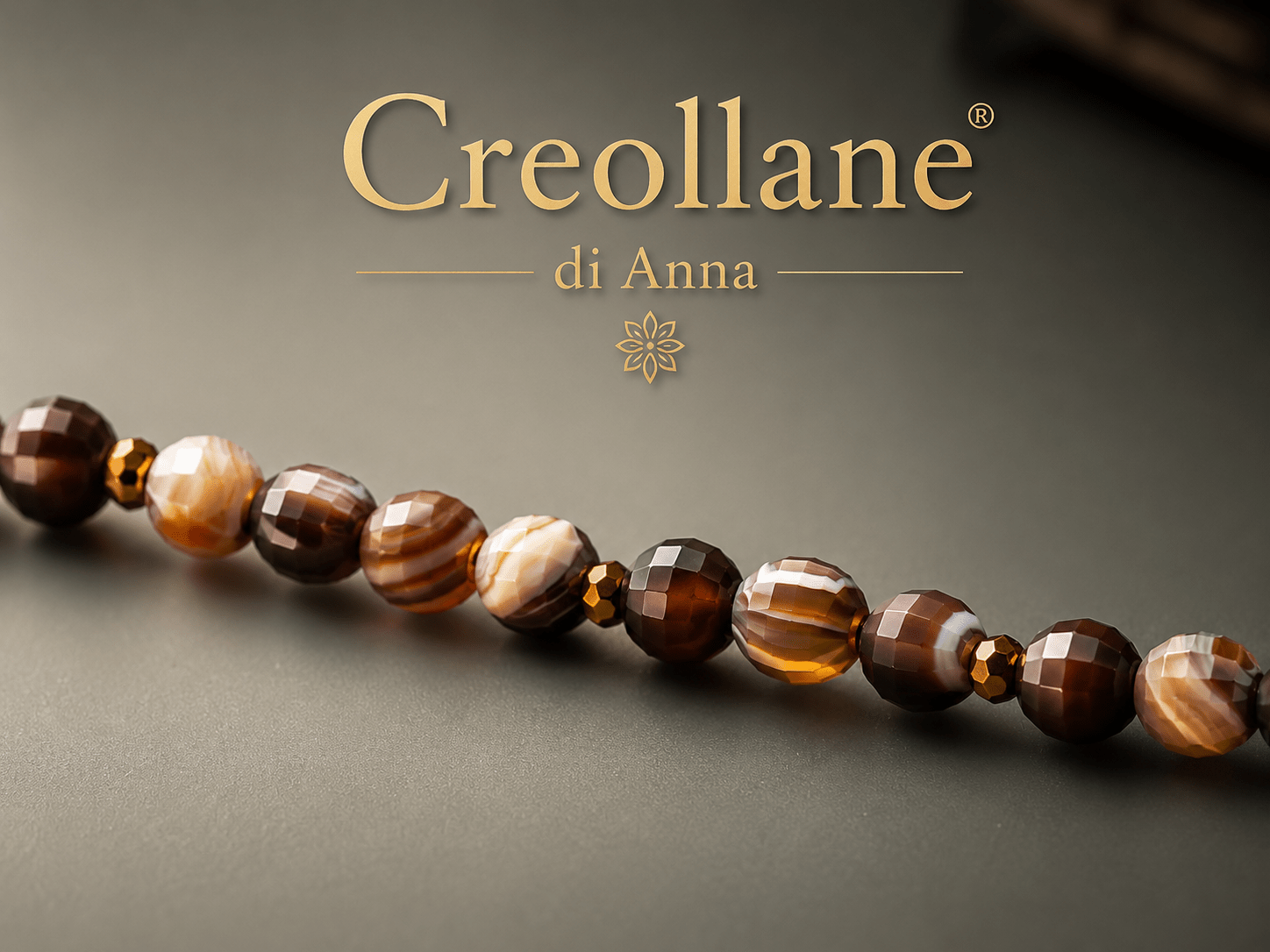 Bracciali Bracciale Uomo Agata Toni Caldi e Ematite Oro Scuro | Handmade Made in Italy - Handmade Made in Italy