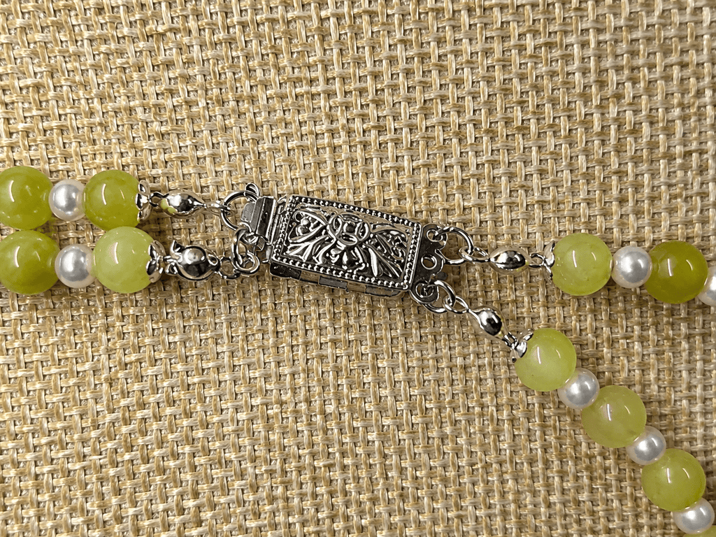 Collane Collana Artigianale Handmade | Agata Viola, Serpentino Verde e Perle con Charm | Made in Italy - Handmade Made in Italy