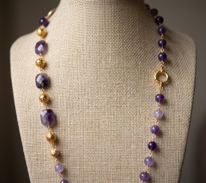 Collane Collana Artigianale Handmade | Ametista e Perle Scaramazza | Made in Italy - Handmade Made in Italy