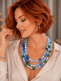 Collane Collana Artigianale Handmade | Giadite, Acquamarina e Pietra Lavica Blu | Made in Italy - Handmade Made in Italy