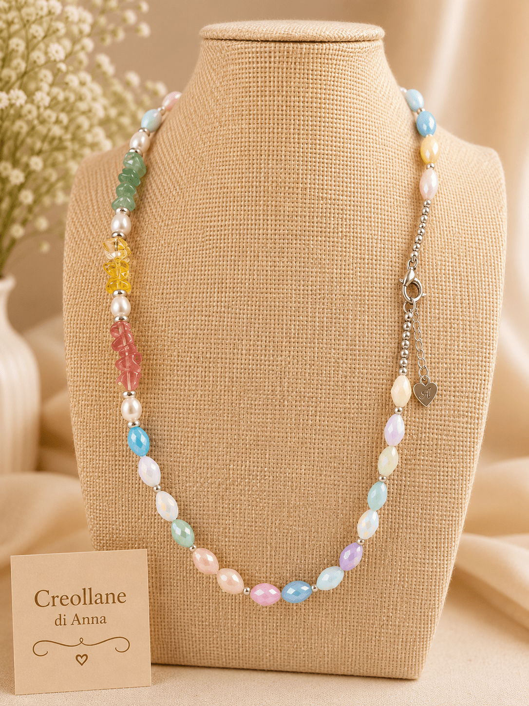 Collane Collana Artigianale Handmade | Quarzo Ciliegia, Citrino e Avventurina | Made in Italy - Handmade Made in Italy