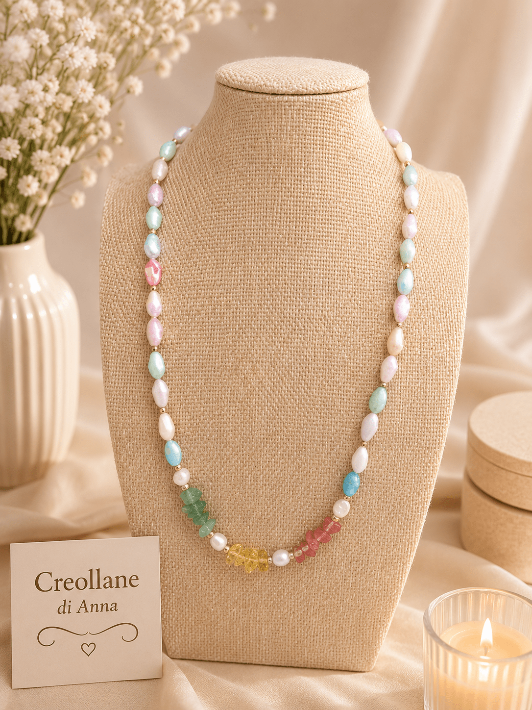Collane Collana Artigianale Handmade | Quarzo Ciliegia, Citrino e Avventurina | Made in Italy - Handmade Made in Italy