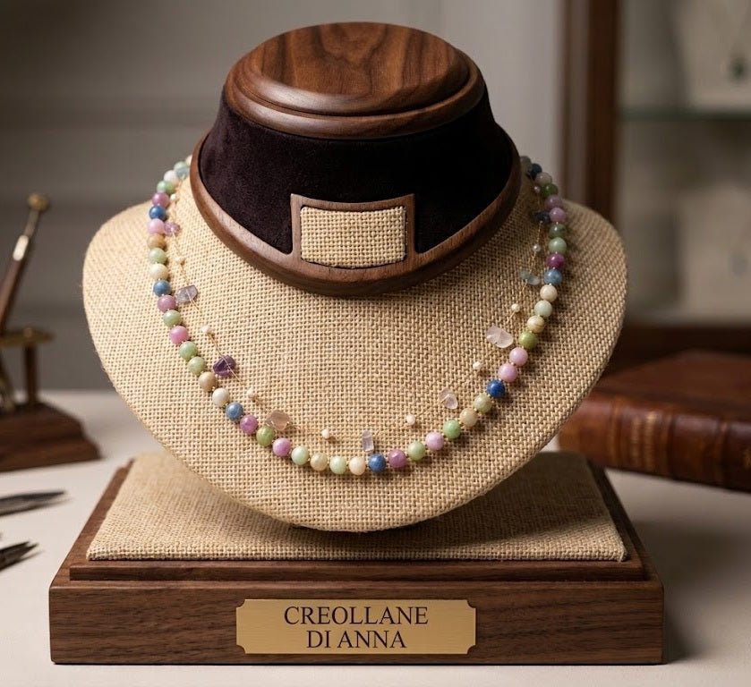 Collane Collana Artigianale Handmade | Tormalina Multicolore e Catena Cristalli | Made in Italy - Handmade Made in Italy