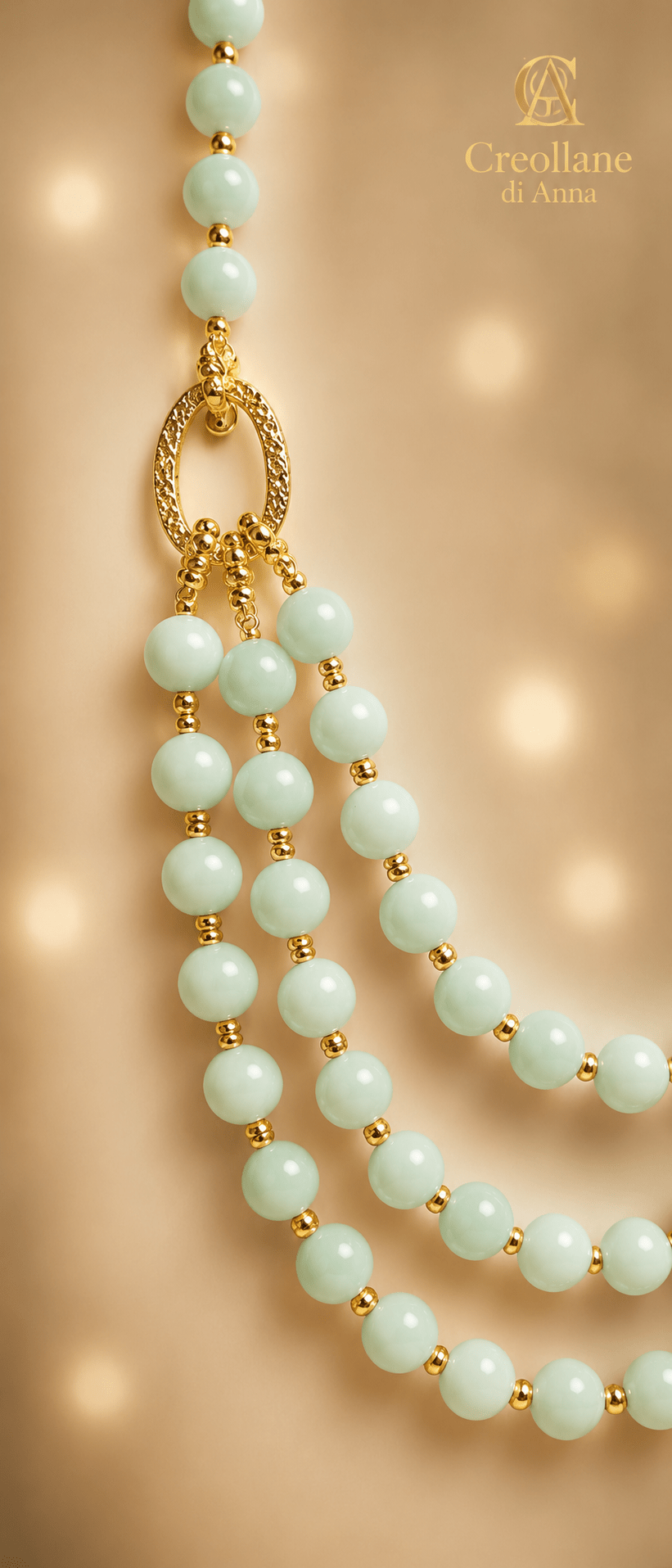 Collane Collana Girocollo Artigianale Handmade | Calcite Color Menta con Gancio a Timone | Made in Italy - Handmade Made in Italy