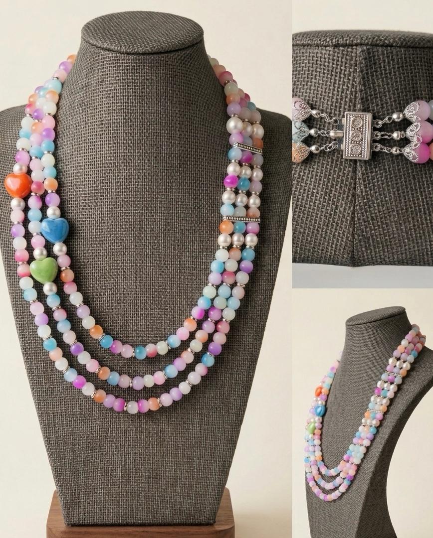 Collane Collana girocollo con perle di vetro e ceramica | Handmade Italia - Handmade Made in Italy