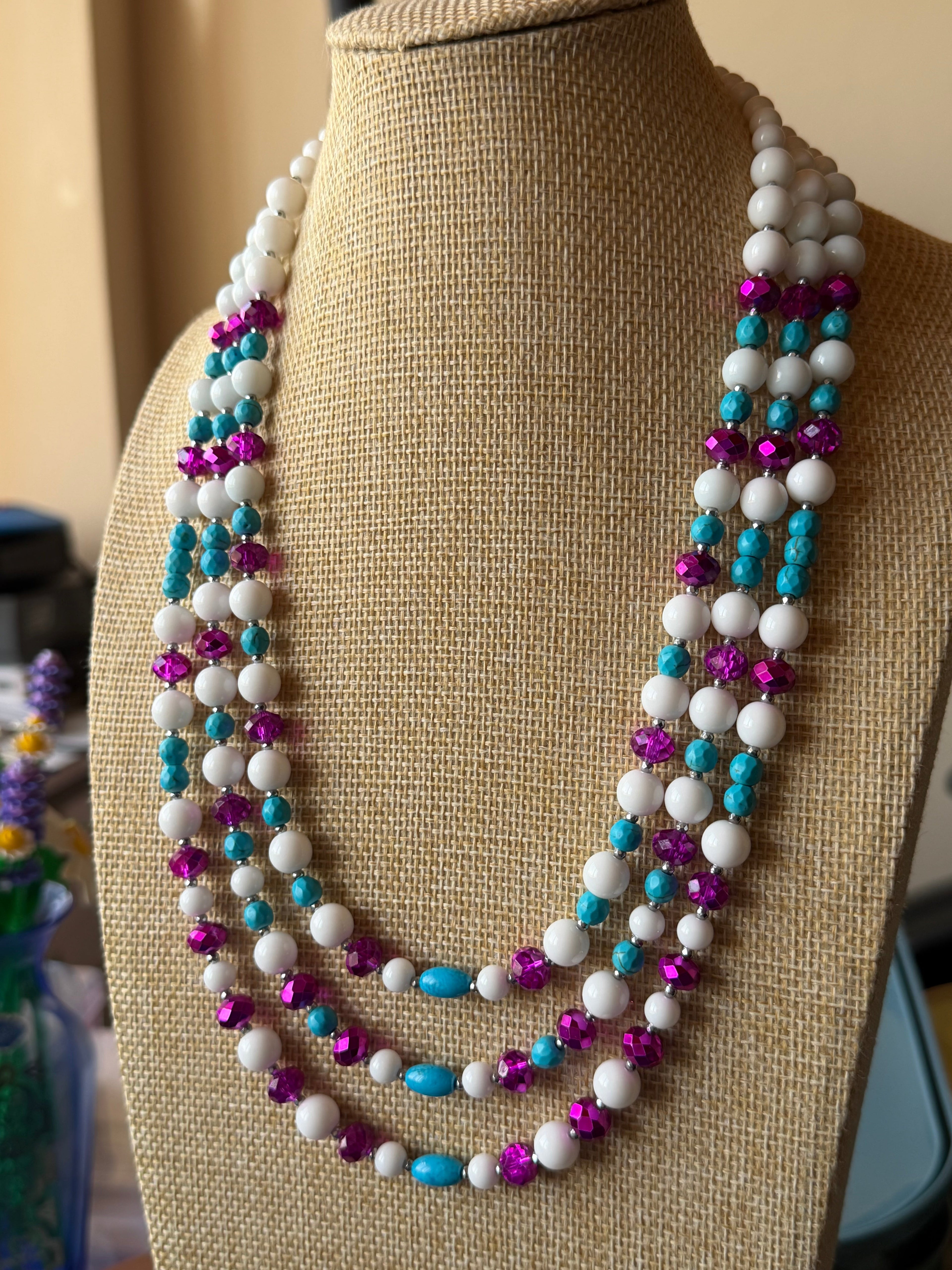 Collane Collana girocollo in turchinite, magnesite e cristalli | Handmade Italia - Handmade Made in Italy