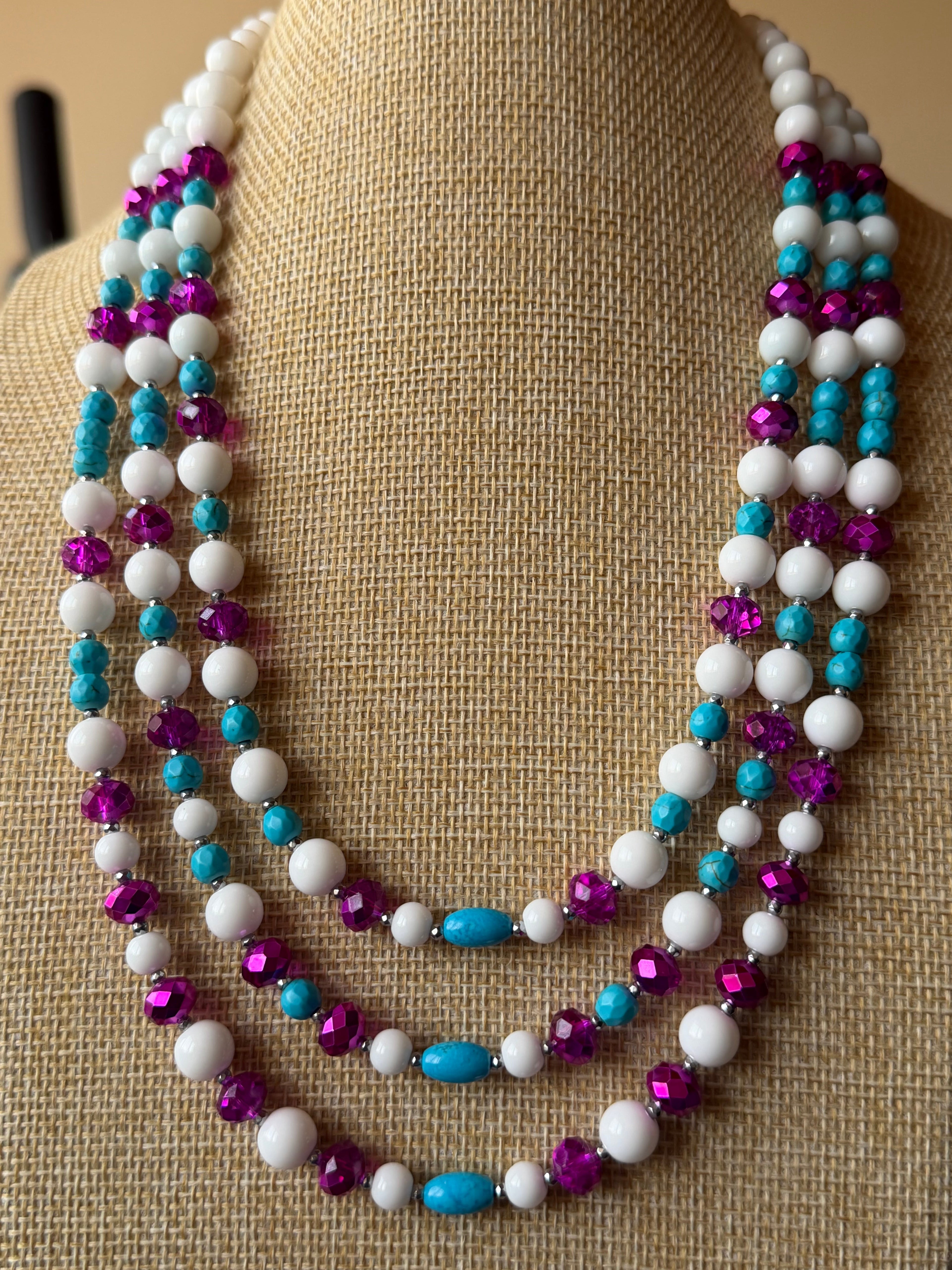 Collane Collana girocollo in turchinite, magnesite e cristalli | Handmade Italia - Handmade Made in Italy