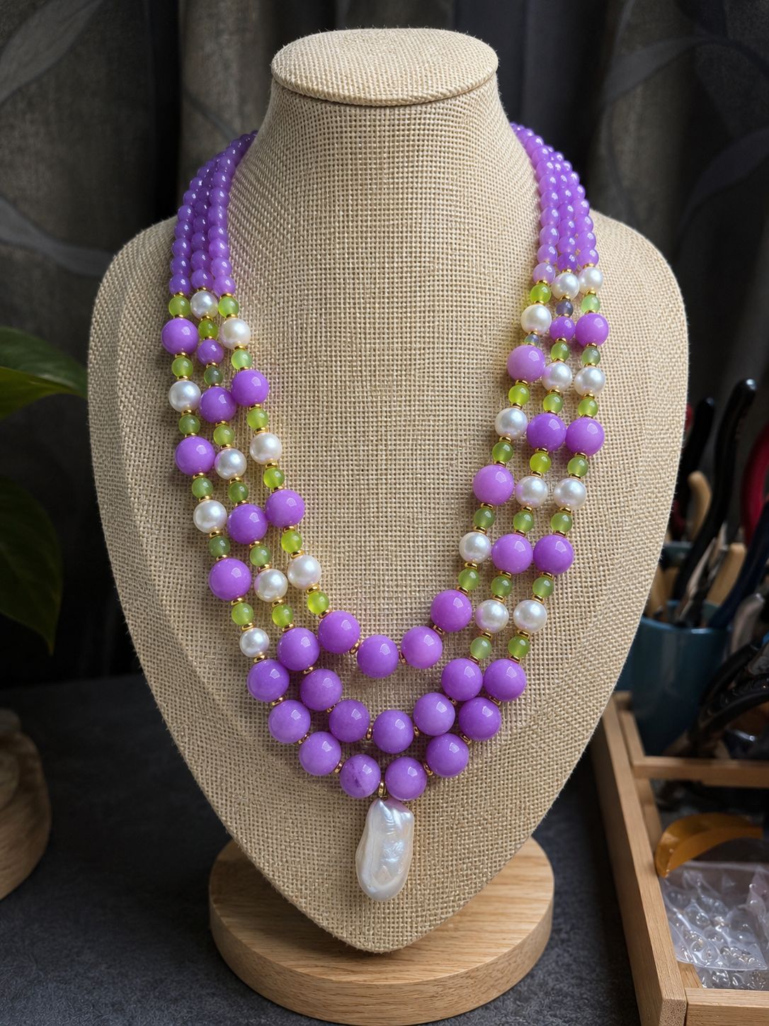 Collane Collana girocollo multifilo lilla | Handmade Italia - Handmade Made in Italy