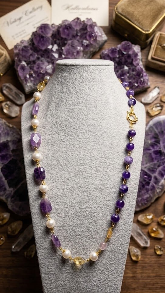 Collane Collana in ametista e perle | Handmade Italia - Handmade Made in Italy