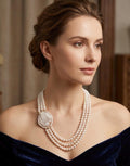 Collane Collana multifilo in perle e cameo floreale | Handmade Italia - Handmade Made in Italy