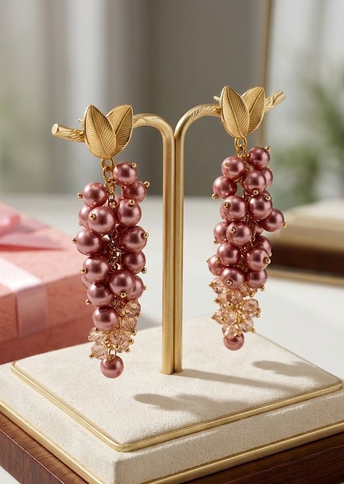 Orecchini Orecchini Pendenti a Perno in Cristalli e Perle Naturali | Handmade Italia - Handmade Made in Italy